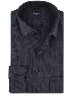 Olymp Olymp Luxor Modern Fit Overhemd grijs katoen geprint