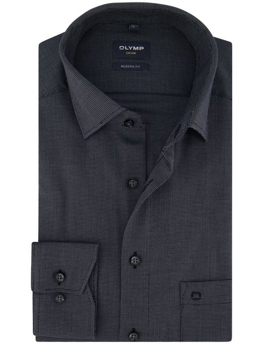 Olymp Luxor Modern Fit Overhemd grijs katoen geprint