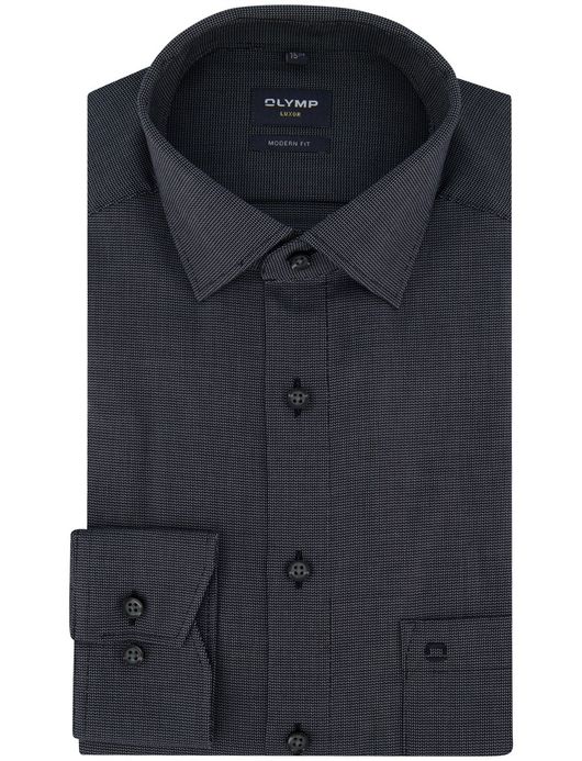 Olymp Luxor Modern Fit Overhemd grijs katoen geprint