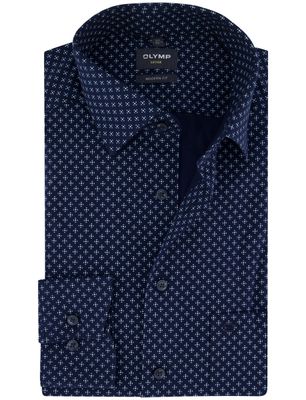 Olymp Overhemd Olymp Luxor Modern Fit donkerblauw geprint katoen