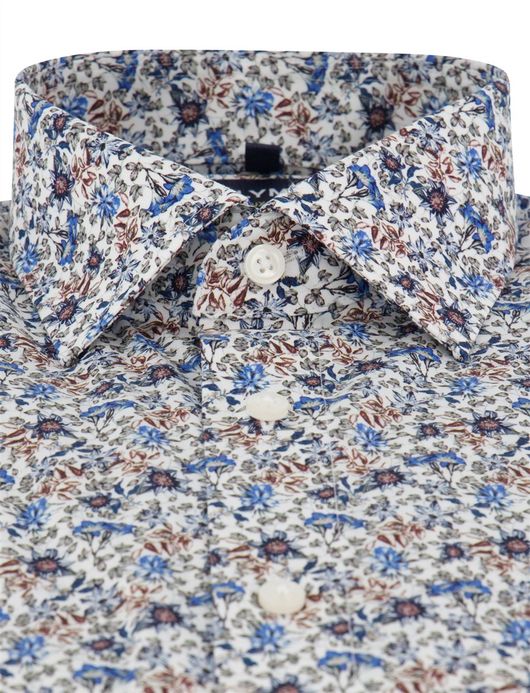 Olymp Luxor Modern Fit Overhemd blauw geprint katoen