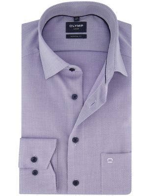Olymp Olymp Luxor Modern Fit Overhemd paars katoen effen