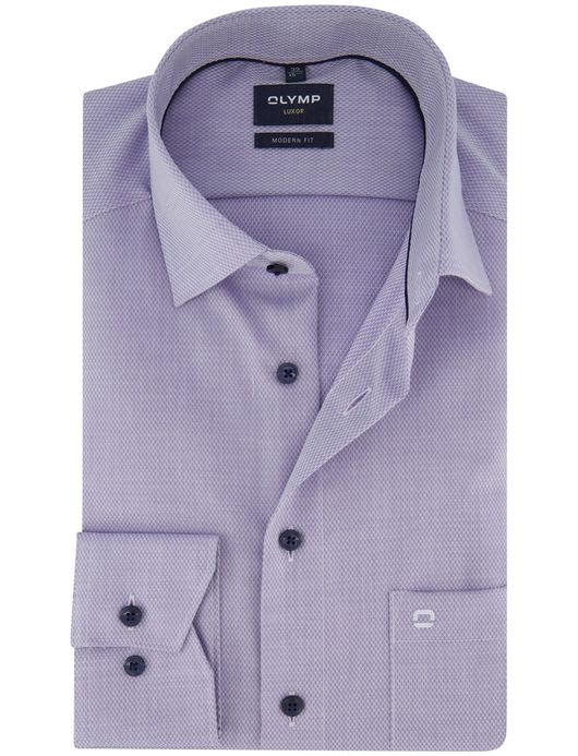 Olymp Luxor Modern Fit Overhemd paars katoen effen