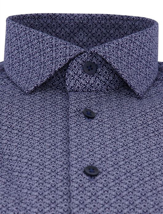 Olymp Luxor Modern fit Overhemd blauw geprint katoen