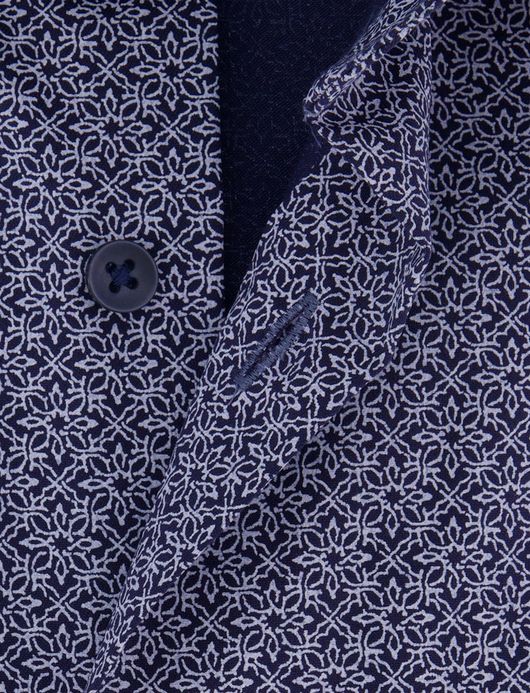 Olymp Luxor Modern fit Overhemd blauw geprint katoen