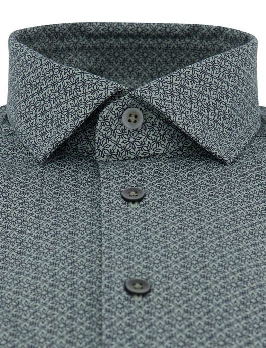 Olymp Luxor Modern fit Overhemd groen geprint katoen