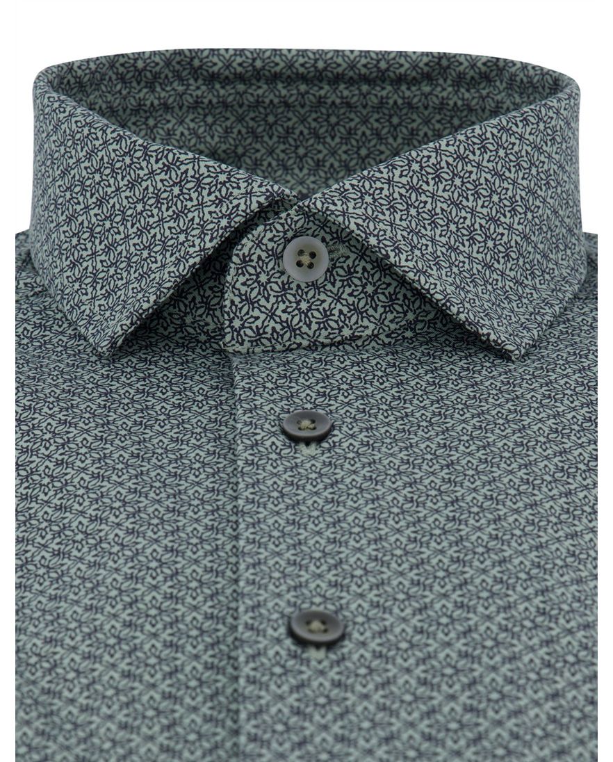 Olymp Luxor Modern fit Overhemd groen geprint katoen