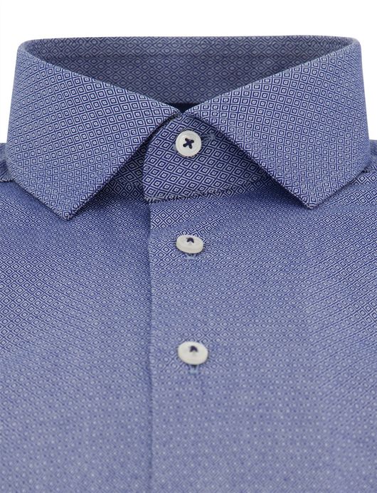 Olymp Luxor Modern fit Overhemd blauw geprint katoen