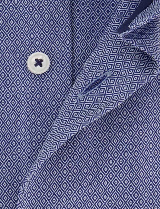 Olymp Luxor Modern fit Overhemd blauw geprint katoen