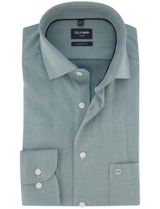Olymp Luxor Modern Fit Overhemd groen katoen geprint
