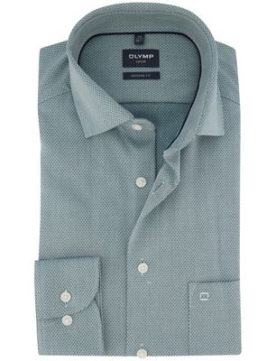 Olymp Overhemd Olymp Luxor Modern Fit groen geprint katoen