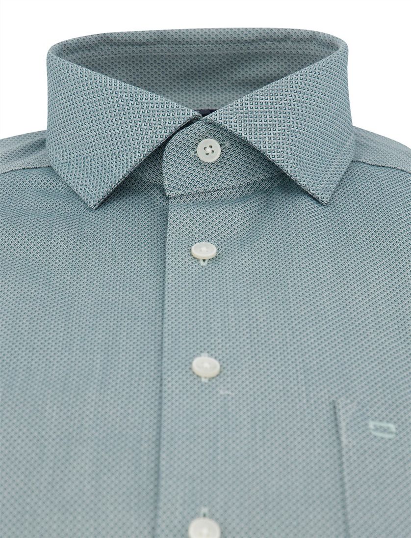 Overhemd Olymp Luxor Modern Fit groen geprint katoen