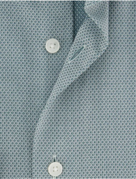 Olymp Luxor Modern Fit Overhemd groen geprint katoen