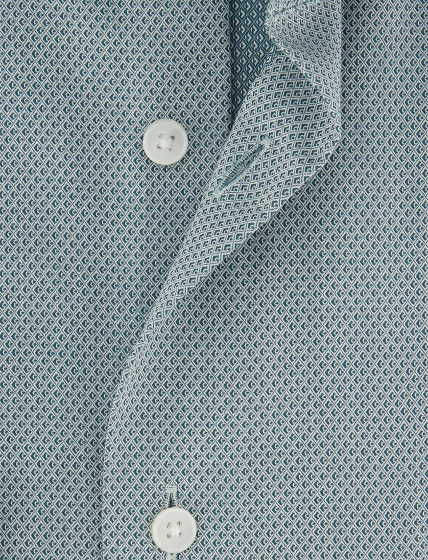 Overhemd Olymp Luxor Modern Fit groen geprint katoen