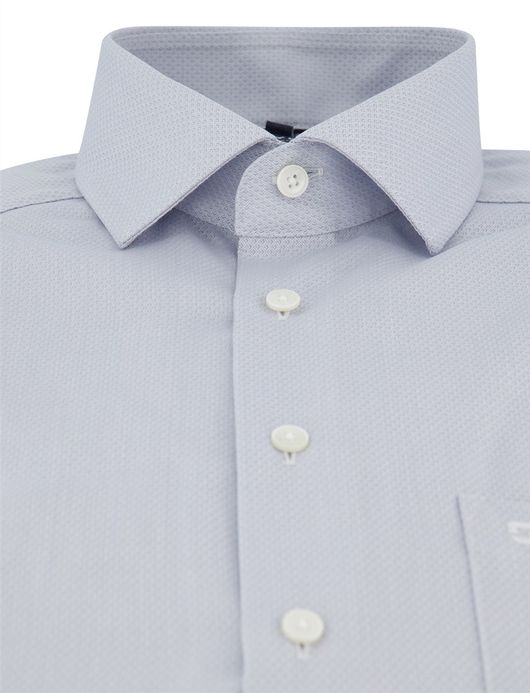 Olymp Luxor Modern Fit Overhemd grijs katoen witte knoop