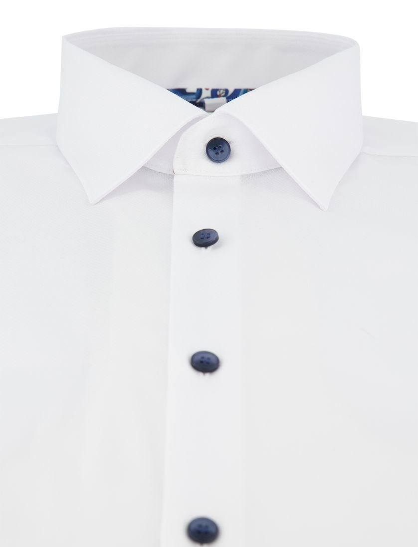 Overhemd Olymp Level Five Body fit wit katoen donkere knoop