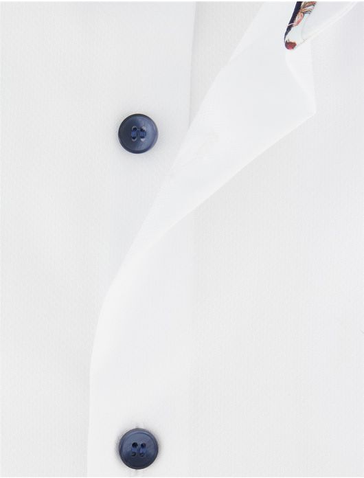 Olymp Level Five Body fit Overhemd wit katoen donkere knoop