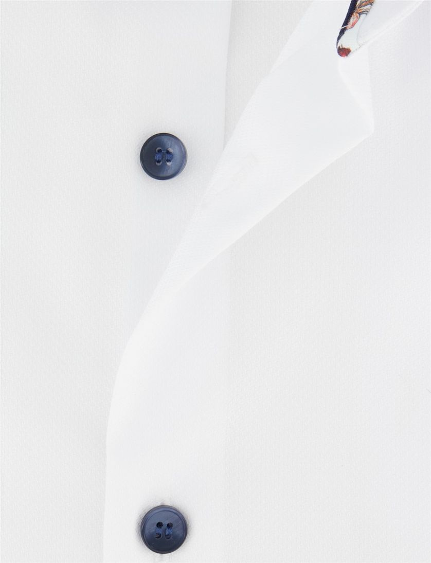 Overhemd Olymp Level Five Body fit wit katoen donkere knoop