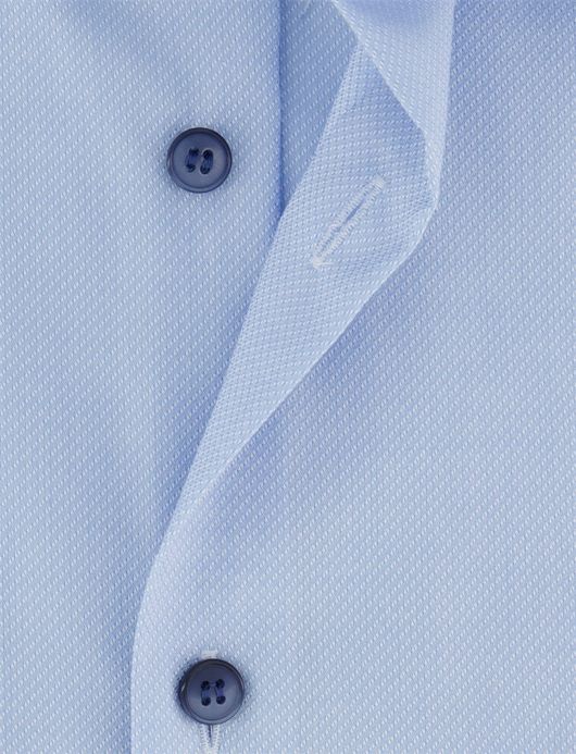 Olymp Level Five Body fit Overhemd lichtblauwdonkere knoop katoen