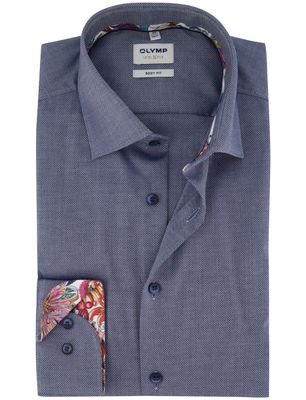 Olymp Overhemd Olymp Level Five Body fit donkerblauw katoen