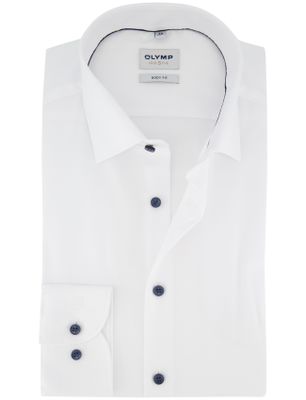 Olymp Overhemd Olymp Level Five Body fit wit katoen donkere knoop