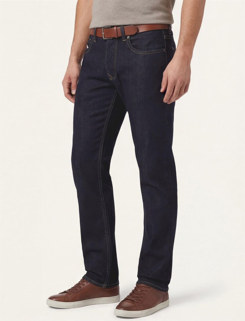 Diesel jeans Larkee navy gemêleerd 5-pocket normale fit