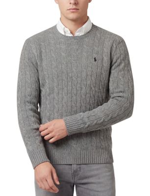 Polo Ralph Lauren Polo Ralph Lauren grijs kabeltrui wol