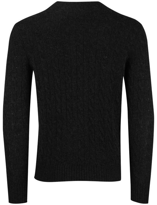 Polo Ralph Lauren kabeltrui donkergrijs wol