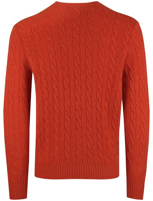 Polo Ralph Lauren oranje kabeltrui wol