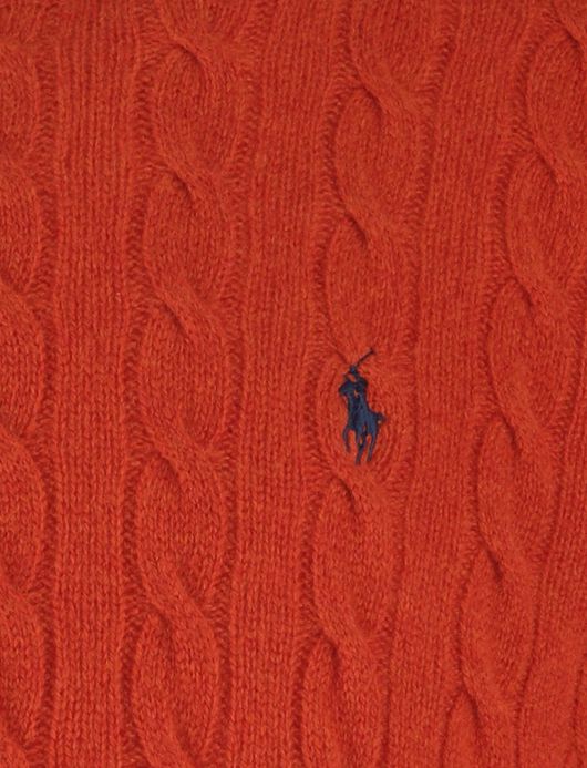 Polo Ralph Lauren oranje kabeltrui wol