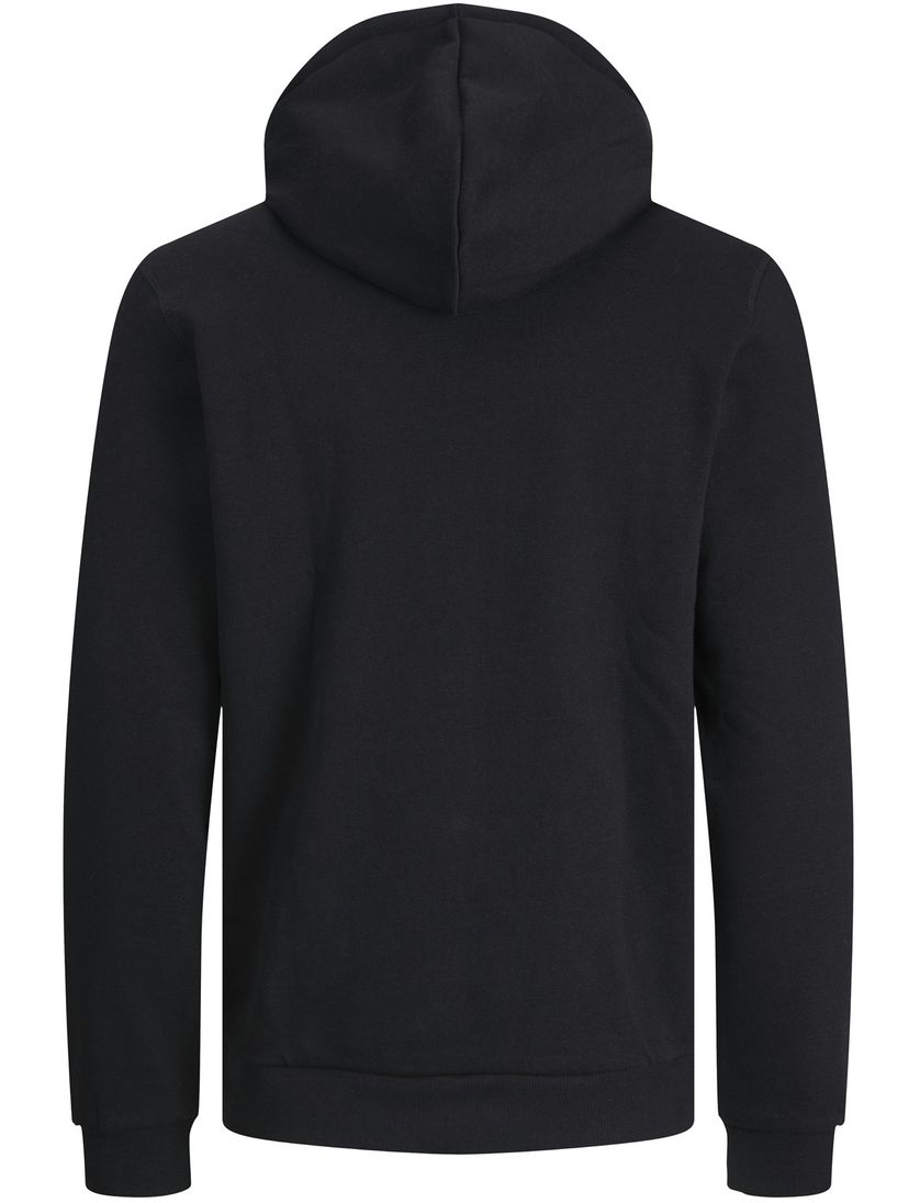 Hoodie Jack & Jones zwart met logo en capuchon