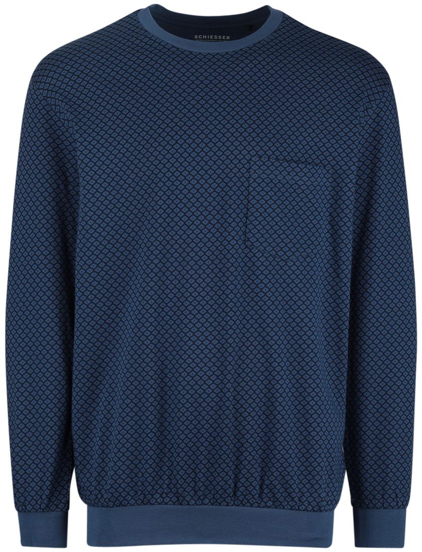 Schiesser pyjama lang blauw