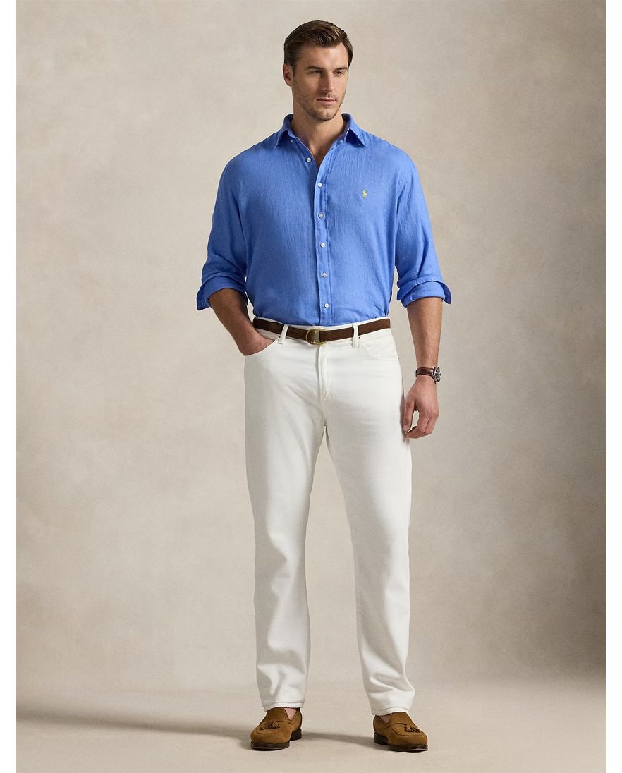 Polo Ralph Lauren big en tall overhemd blauw wijde fit linnen