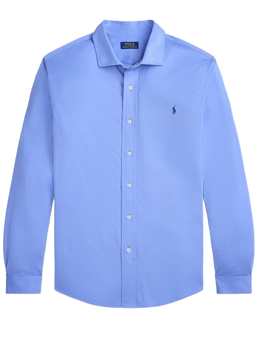 Polo Ralph Lauren big en tall overhemd blauw katoen jersey