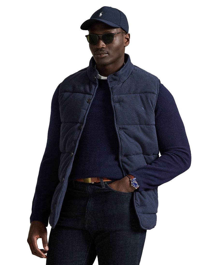 Polo Ralph Lauren bodywarmer big en tall wijde fit blauw geprint