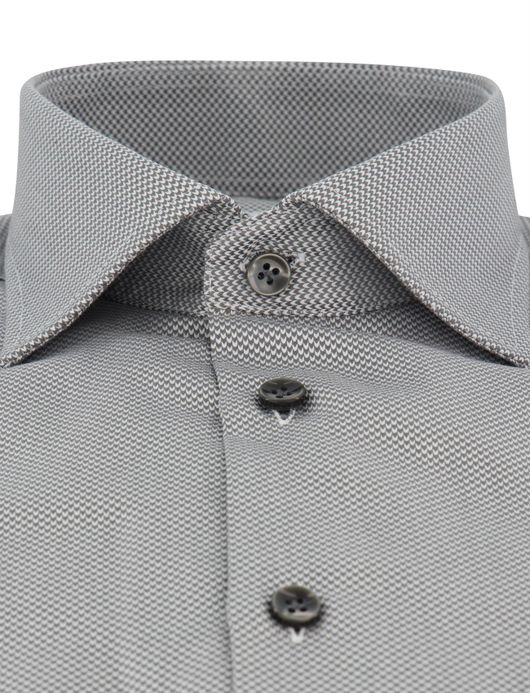 Ledub modern fit overhemd grijs geprint
