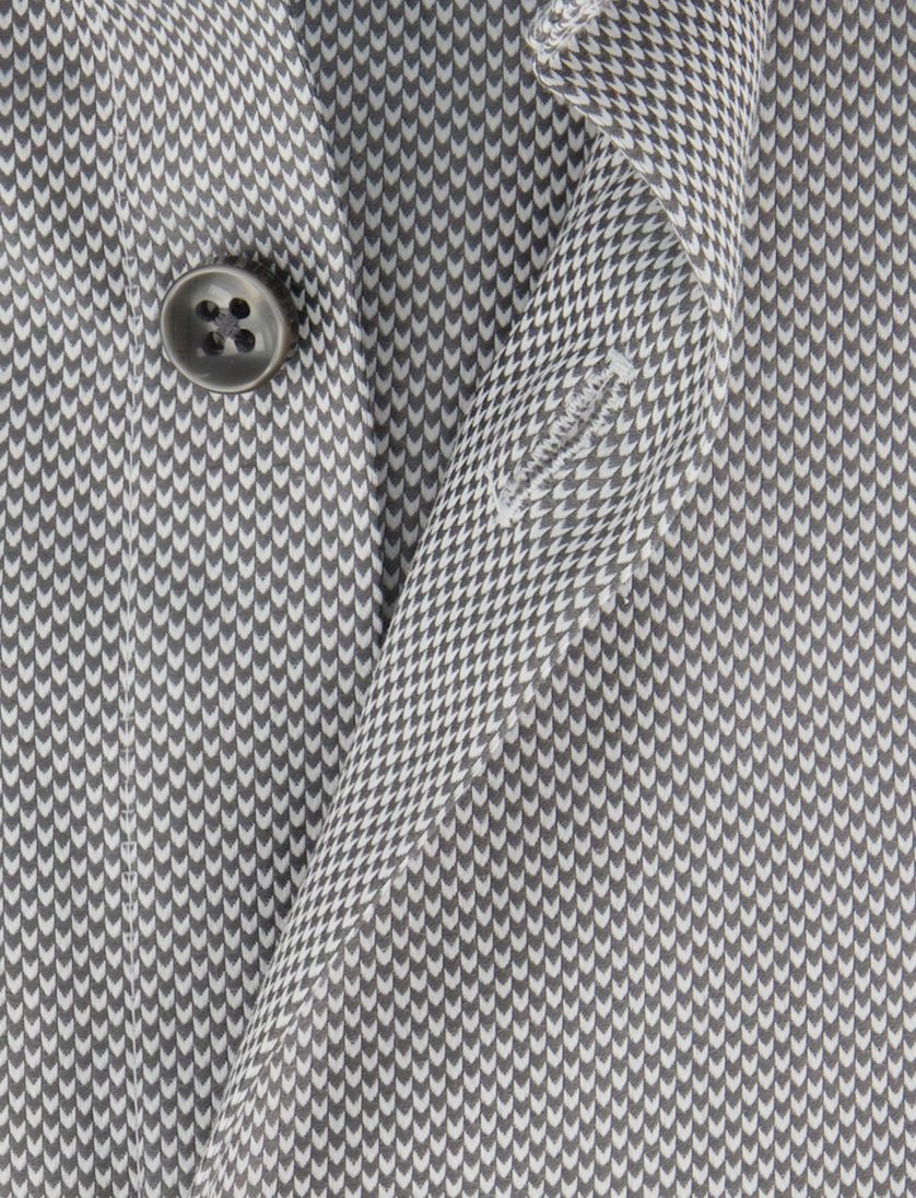 Ledub modern fit overhemd grijs katoen met borstzak