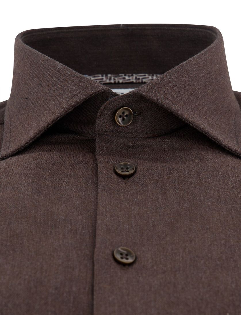 Ledub overhemd modern fit bruin