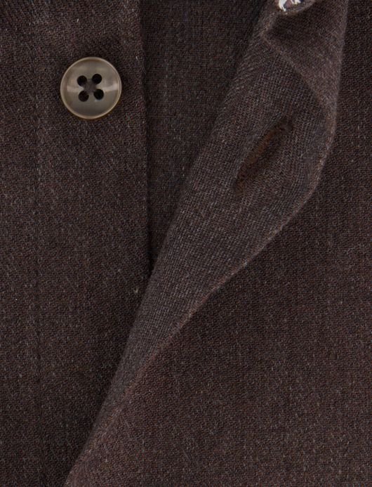 Ledub overhemd bruin katoen effen