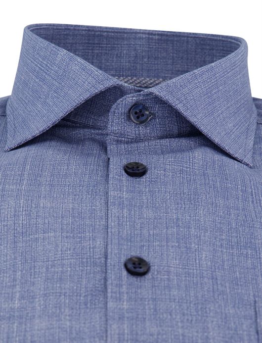 Ledub overhemd blauw katoen modern fit ml7