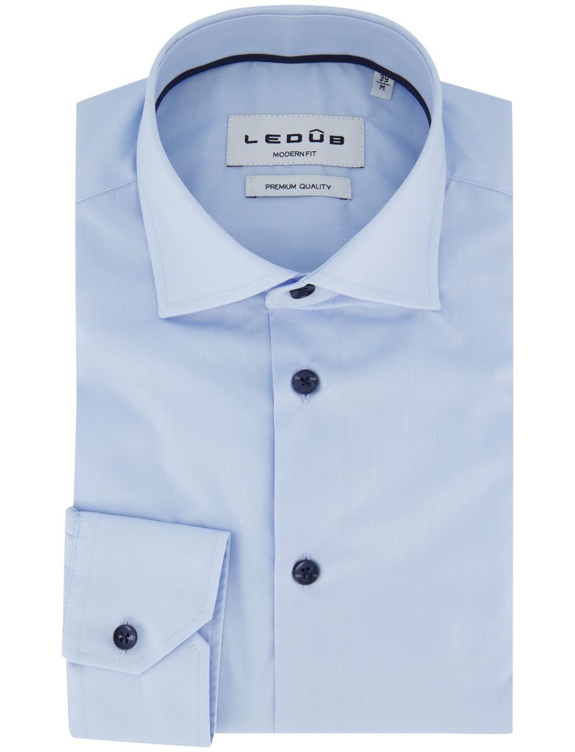Ledub overhemd lichtblauw katoen modern fit