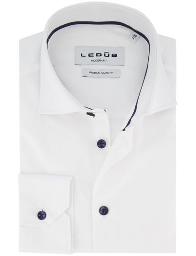 Ledub Ledub overhemd modern fit zwart katoen