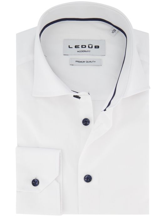 Ledub overhemd modern fit zwart katoen