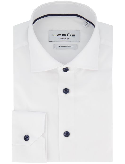 Ledub overhemd modern fit zwart katoen