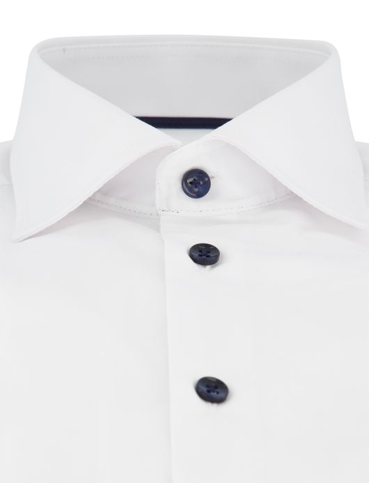 Ledub overhemd modern fit zwart katoen