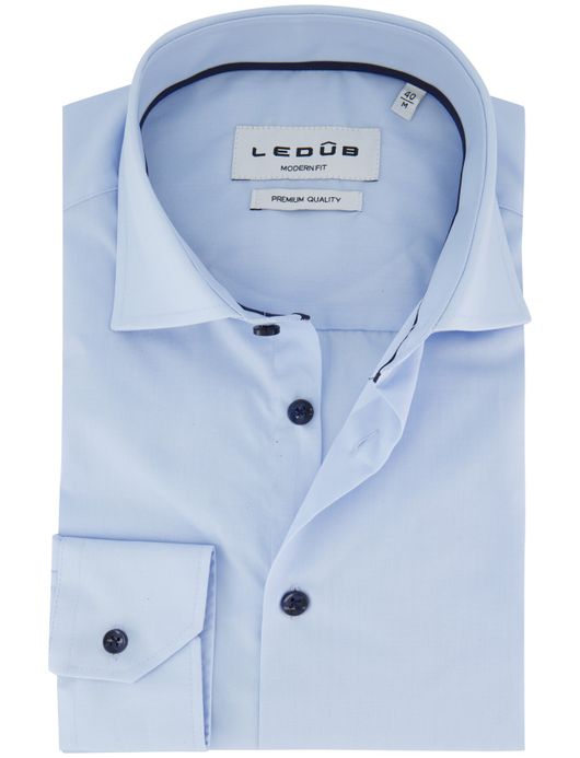 Ledub modern fit lichtblauw overhemd katoen