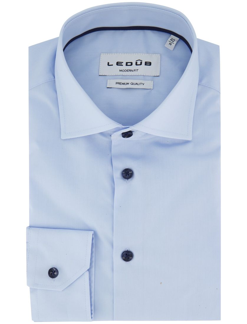 Ledub modern fit lichtblauw overhemd effen