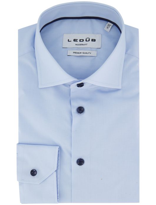 Ledub modern fit lichtblauw overhemd katoen