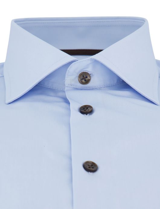 Ledub overhemd lichtblauw effen