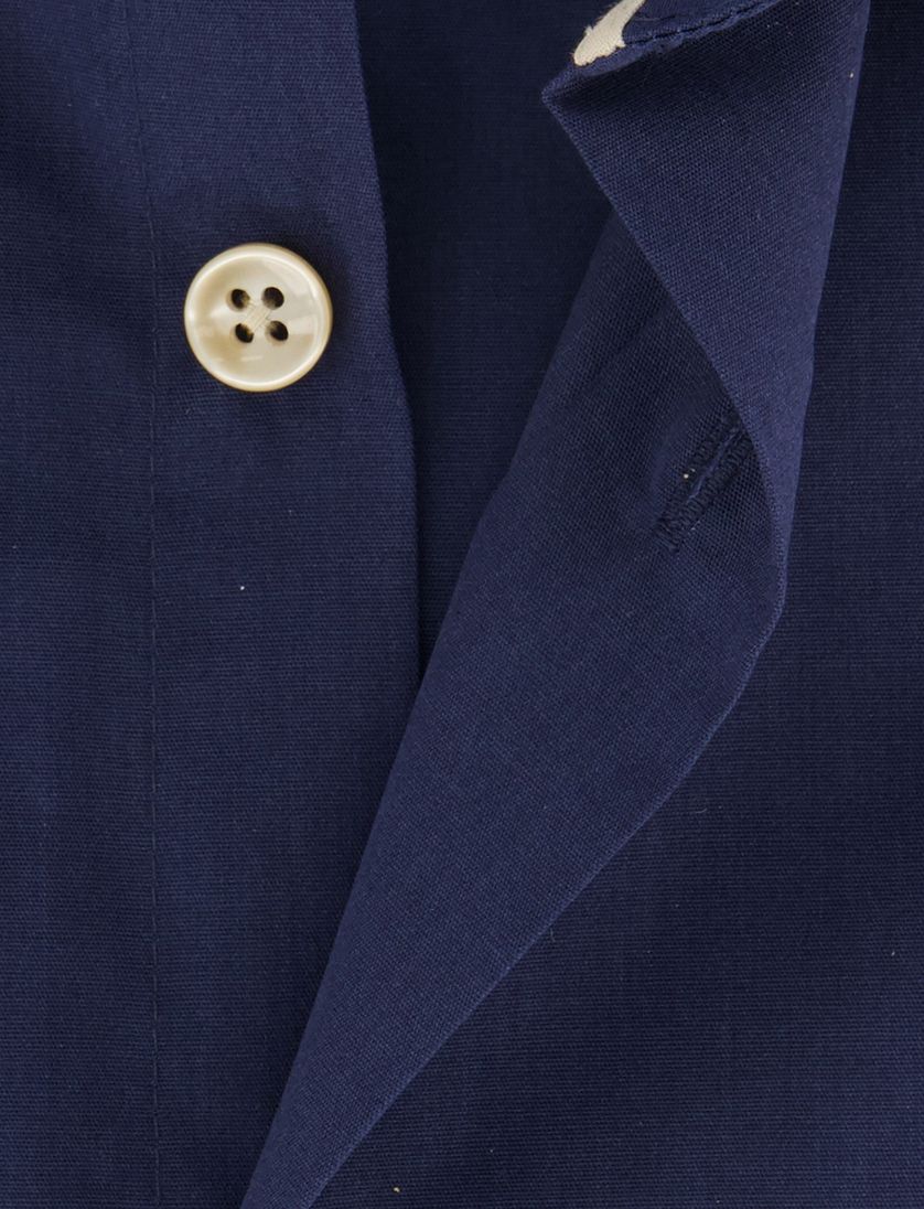 Ledub overhemd donkerblauw katoen effen